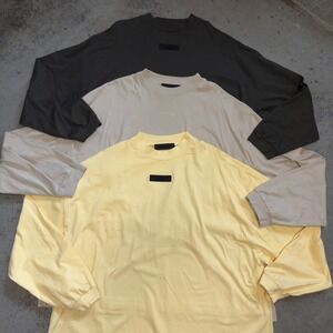 Lot of 3 Fear of God Essentials Mens Long Sleeve Tee Oversized Boxy Large